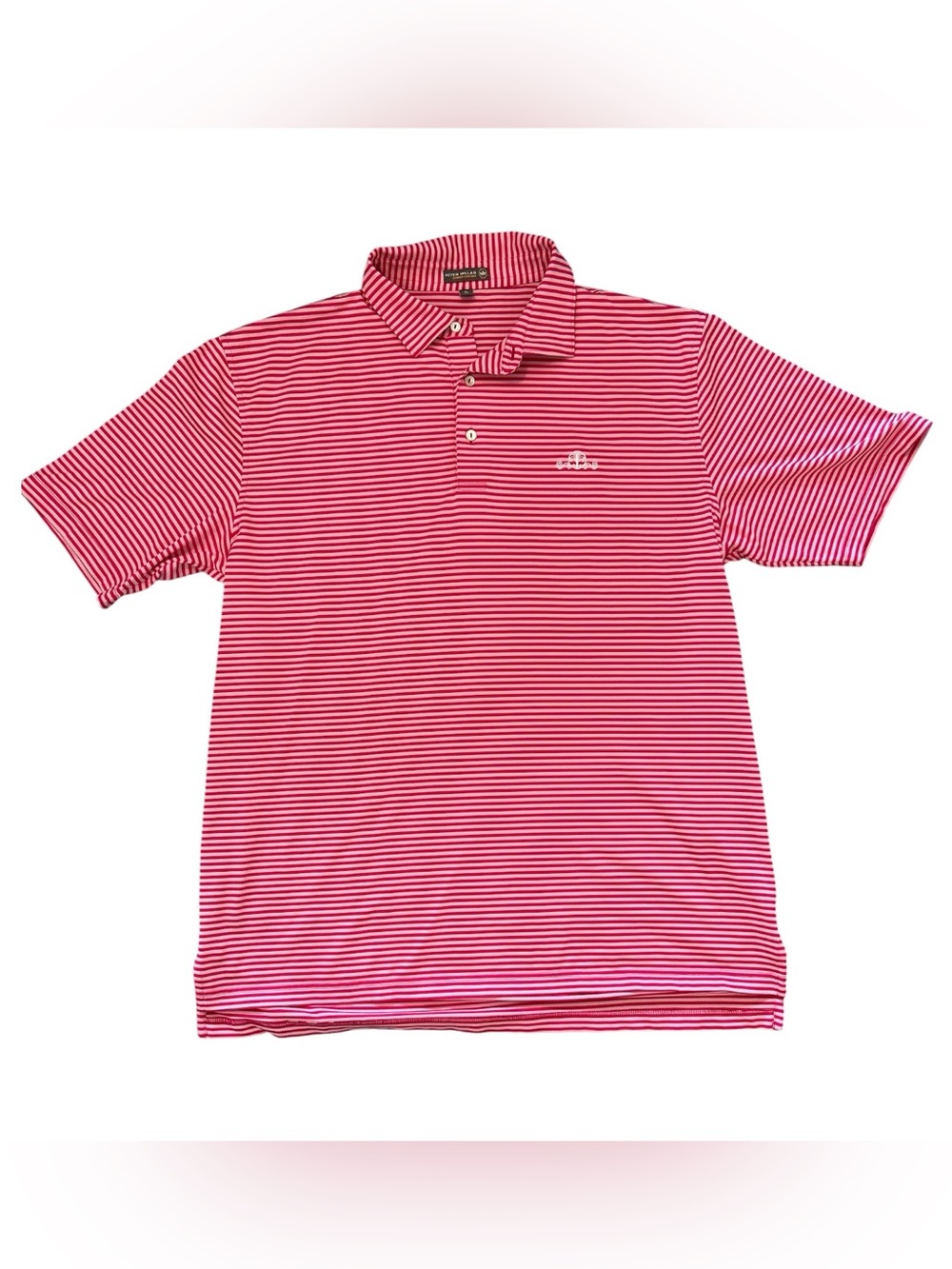 Peter Millar Summer Comfort Polo Men XL Pink Stripe Golf Performance Shirt
